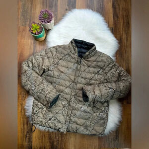 Duvetica Down Reversible Coat Snakeskin/Gray